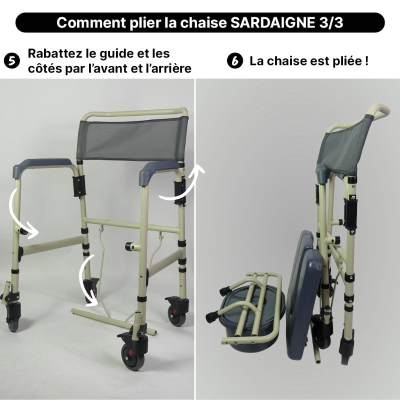 Fauteuil de toilettes mobile SARDAIGNE