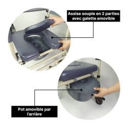 Fauteuil de toilettes mobile SARDAIGNE