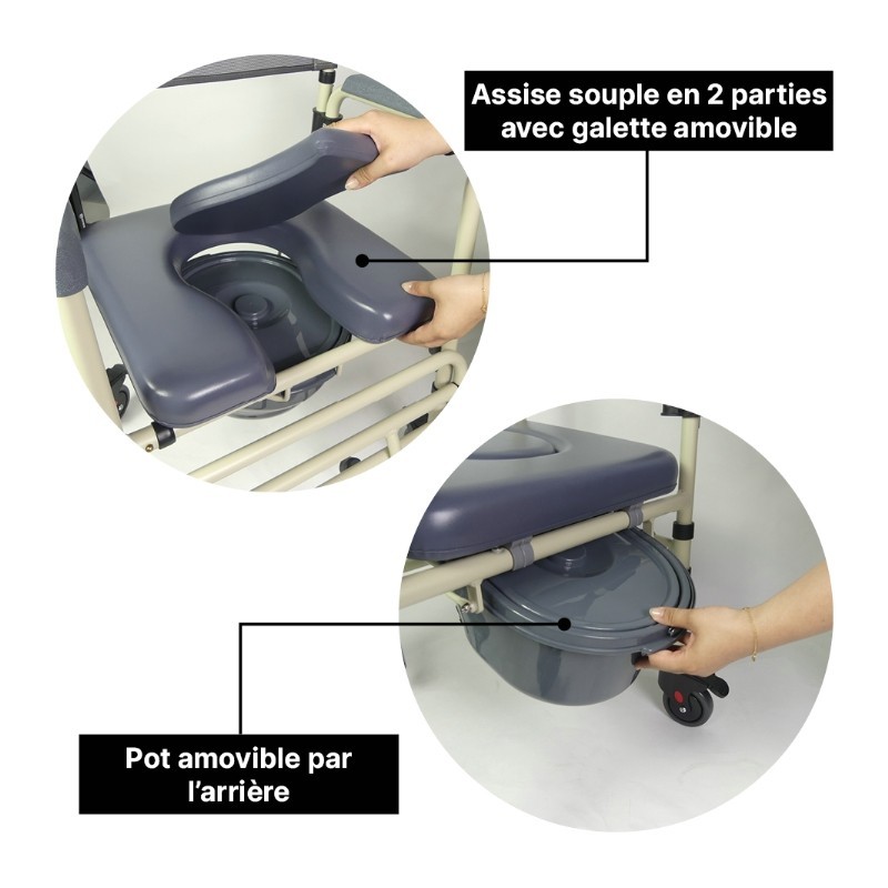 Fauteuil de toilettes mobile SARDAIGNE