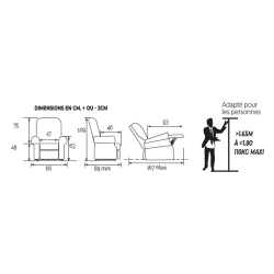 Fauteuil releveur FORMENTERA - 2 moteurs