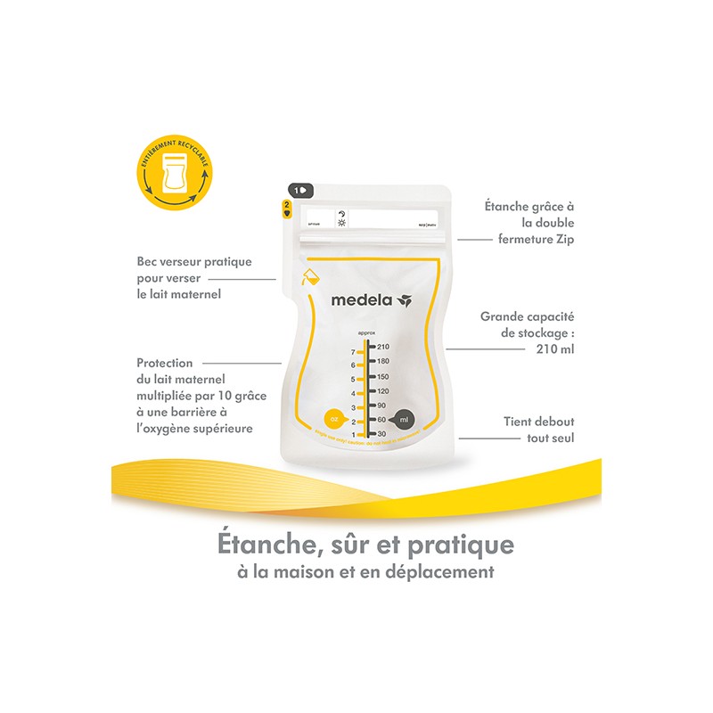 Sachets conservation lait maternel