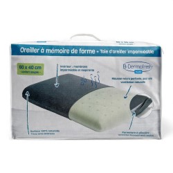 Oreiller à mémoire de forme + taie d'oreiller imperméable